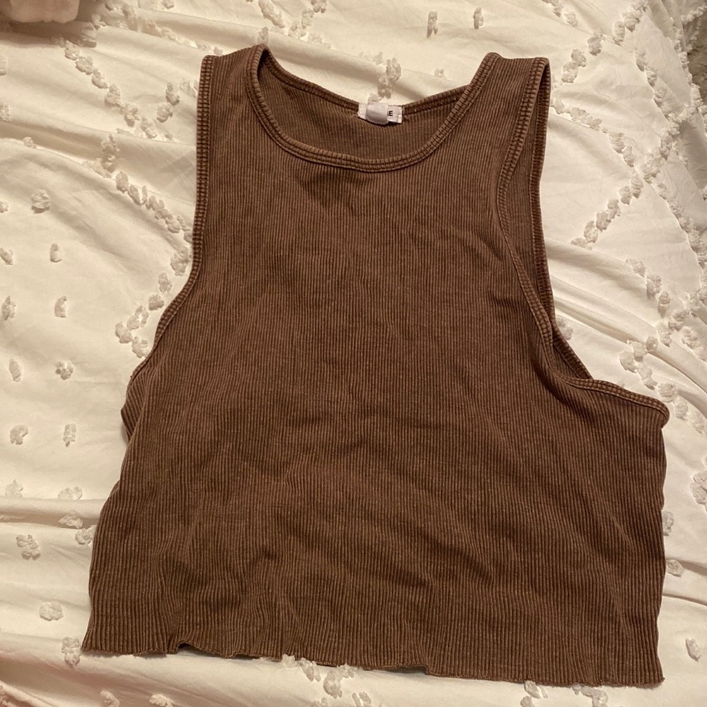 Garage brown crop tank gently used